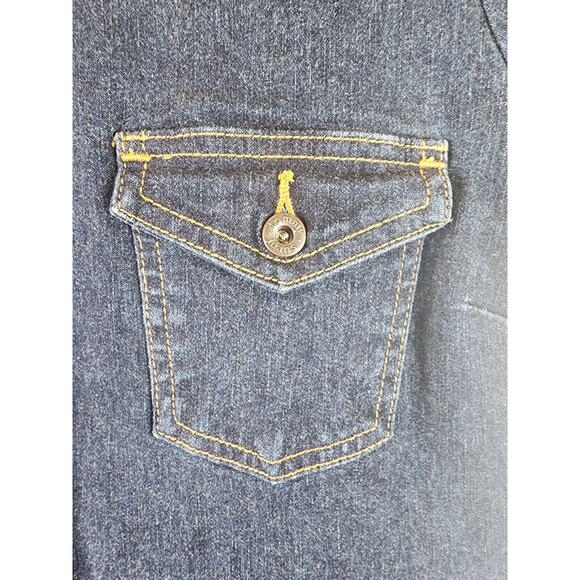 Vintage 90s Y2K Tommy Hilfiger Denim Blue Jean Snap Front Dress Women’s Size L - Picture 5 of 12